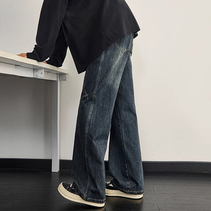Mens New Stylish Loose-fit Straight-leg Jeans