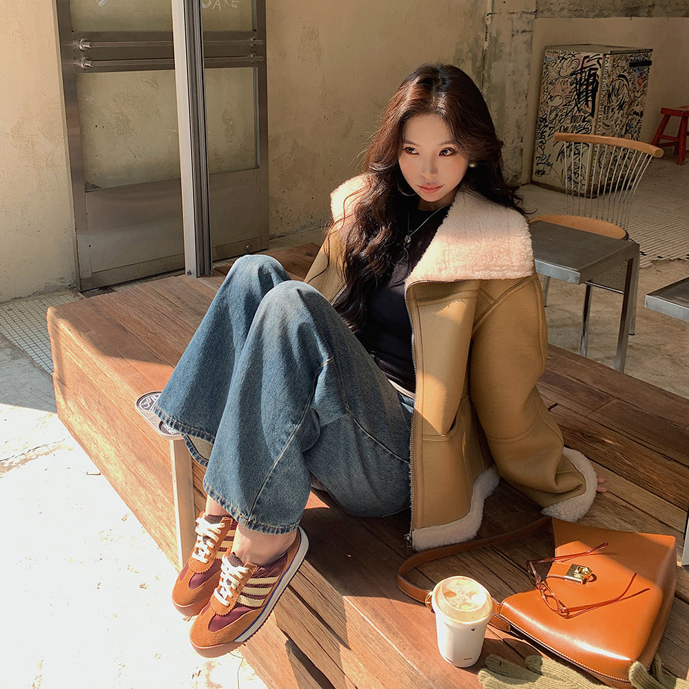 New Winter Lambswool Fur Coat For Women