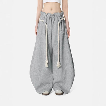 Retro Gray Sweatpants Wide-leg Pants Autumn Loose-fit Casual