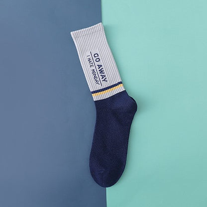 Mens Mid-calf Socks Breathable Sweat-absorbing