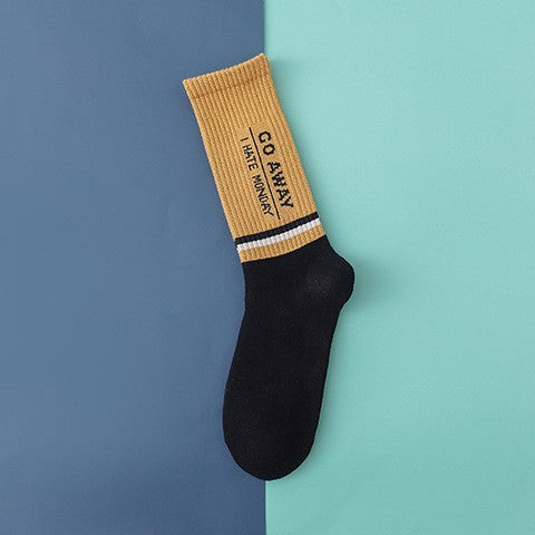 Mens Mid-calf Socks Breathable Sweat-absorbing