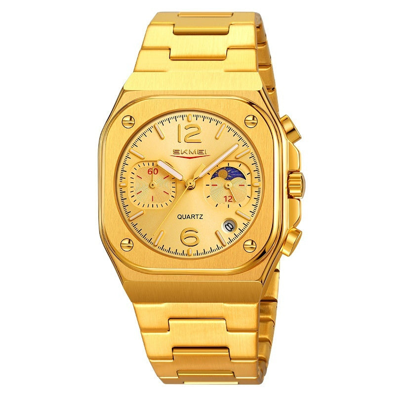 Mens Casual Waterproof Multifunctional Business Quartz Watch