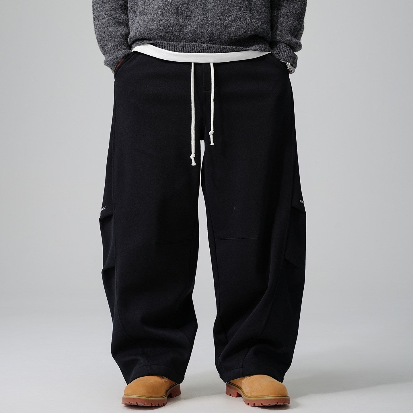 Winter High-end Fleece-lined, Extra-thick Wide-leg Sabre Pants
