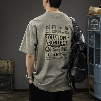Retro Washed-print Short-sleeve T-shirt