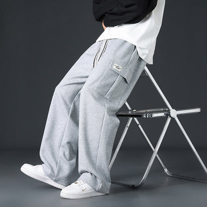 Mens Casual Pants Loose Draping And Wide-leg
