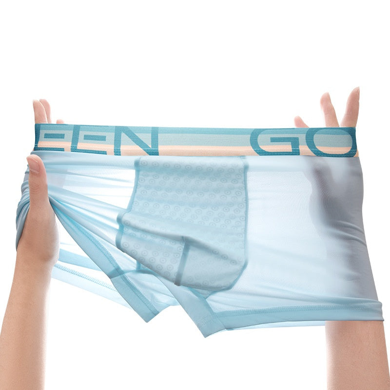 Mens Cool Comfortable And Breathable Ice-Silk Underwear For Summer
