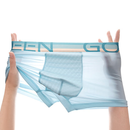 Mens Cool Comfortable And Breathable Ice-Silk Underwear For Summer