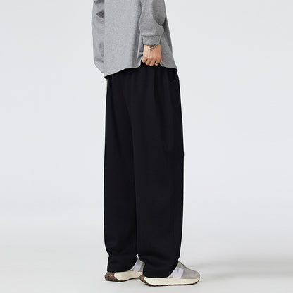 Mens Loose-Fit American-Style High-Street Drawstring Sweatpants