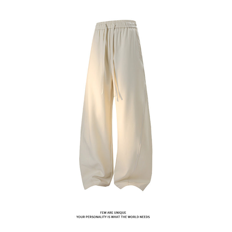 Mens Casual Pants Solid-color Straight-leg Loose Sweatpants
