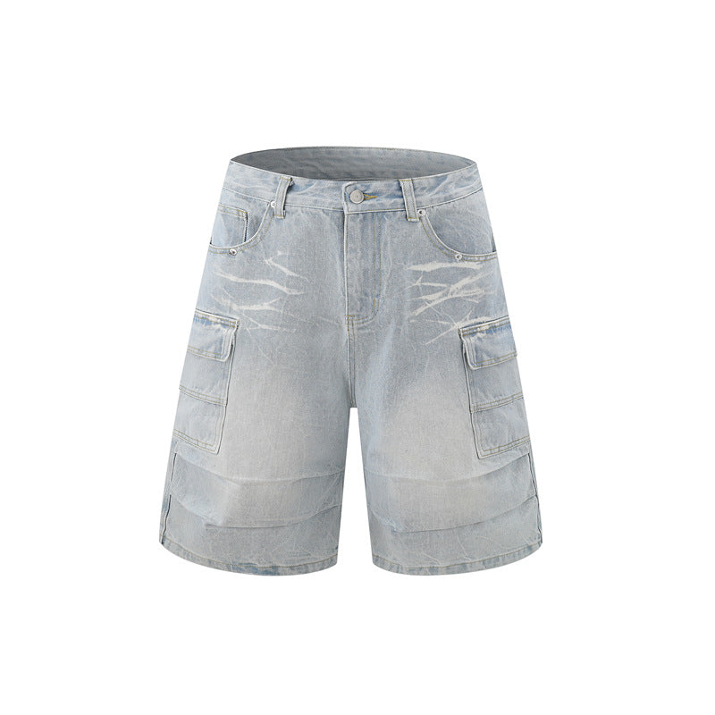 American-style Vintage Washed Summer Loose-fitting Versatile Top And Shorts Set