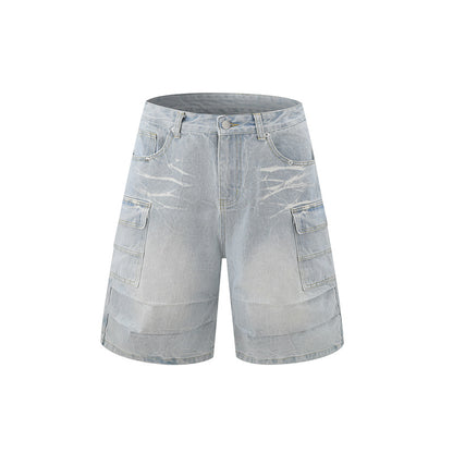 American-style Vintage Washed Summer Loose-fitting Versatile Top And Shorts Set