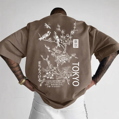 Retro Loose-fit Short-sleeve Printed T-shirt