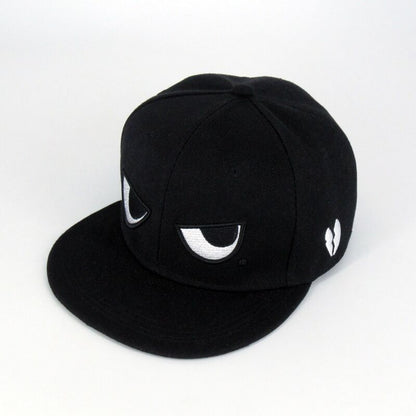 Casual Flat-brimmed Cap Black And White Eyes Hip Hop Hat