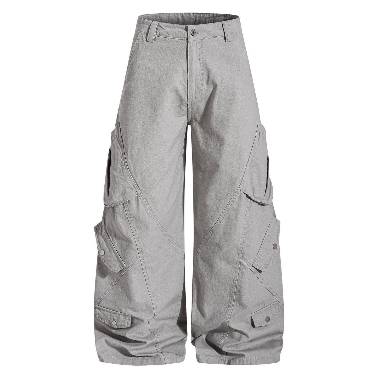 Mens Retro American-Style Baggy Casual Pants With A Scimitar Design