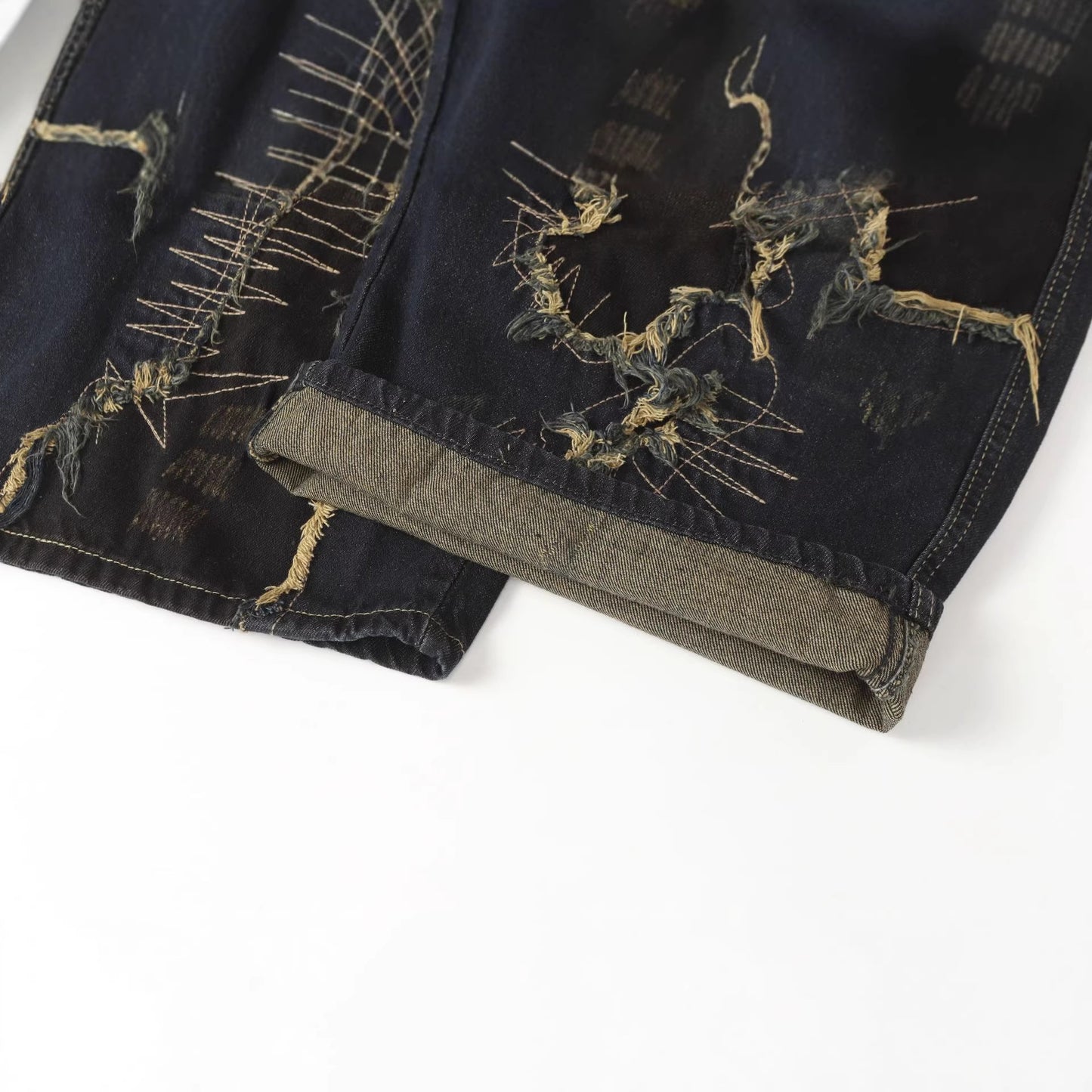 Major Post-apocalyptic Patch High-street Jeans With A Relaxed Wide-leg Fit