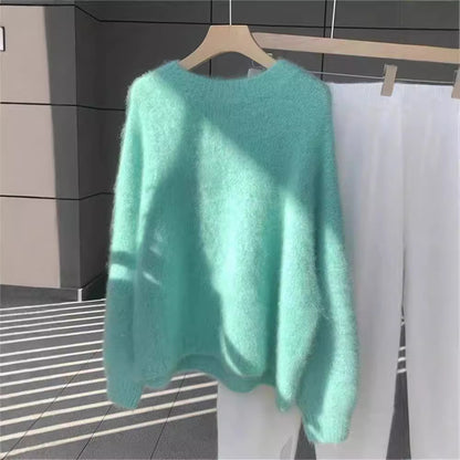 Thickened Cozy Mohair Sweater For Women In A Relaxed Laid-back Style For Fall And Winter