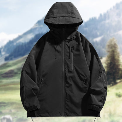 Mens Sportswear Trench Coat With A Hood