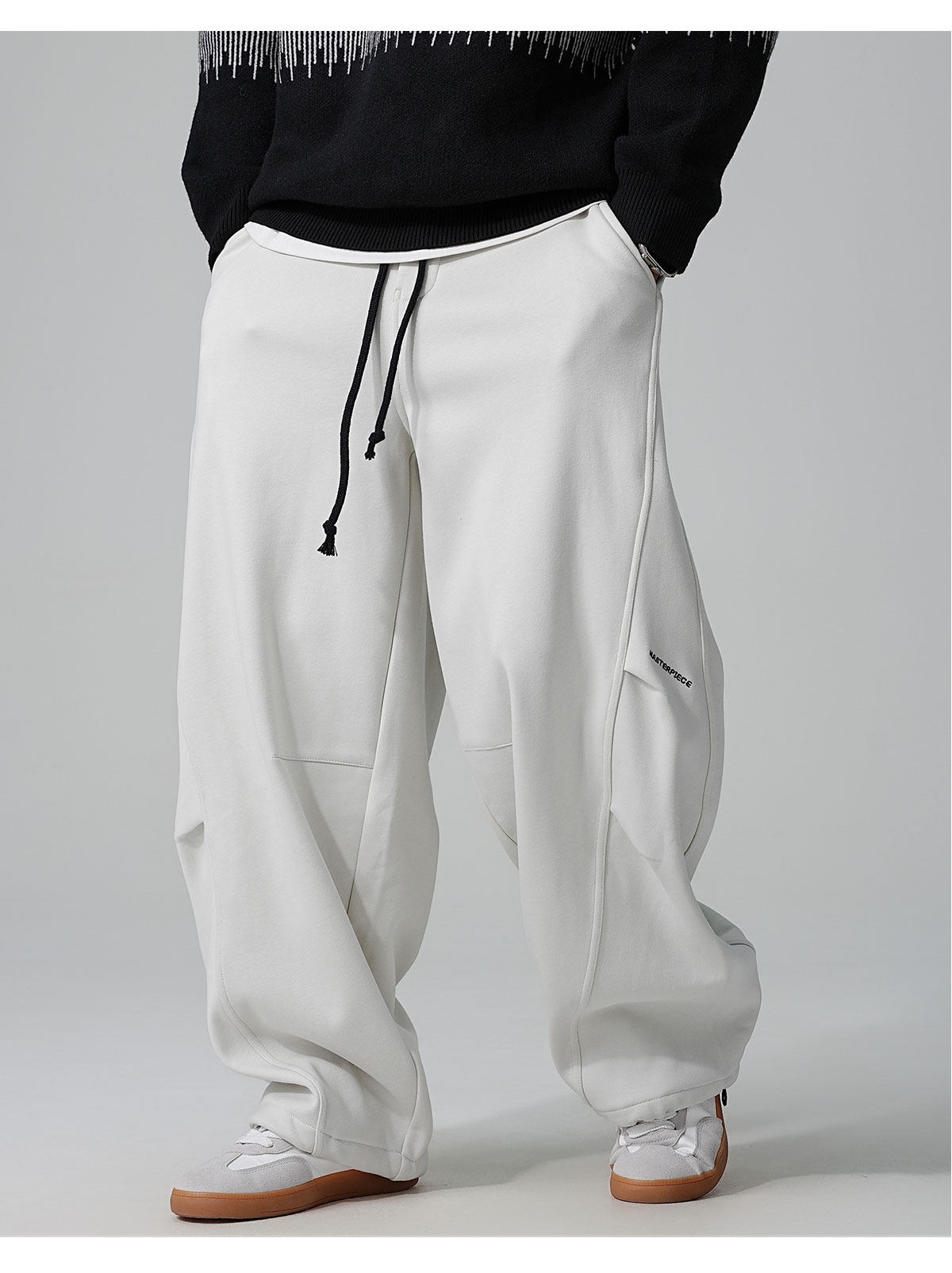 Winter High-end Fleece-lined, Extra-thick Wide-leg Sabre Pants