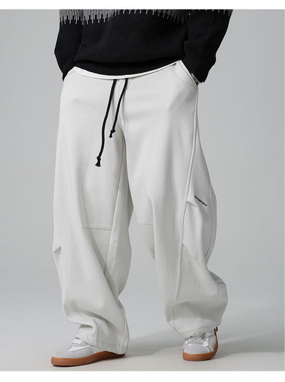 Winter High-end Fleece-lined, Extra-thick Wide-leg Sabre Pants