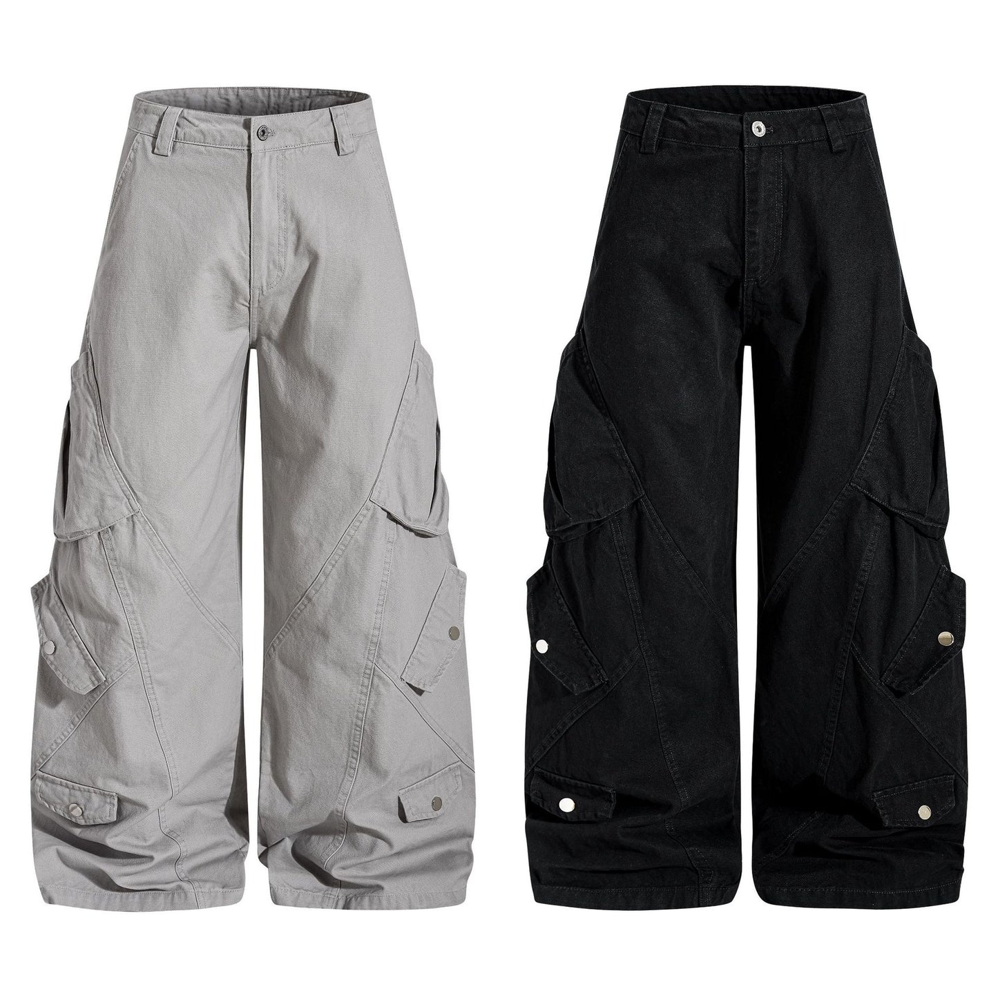 Mens Retro American-Style Baggy Casual Pants With A Scimitar Design