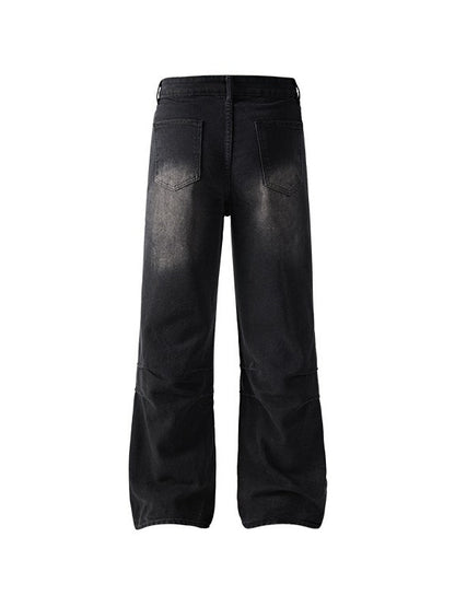 Mens New Vintage American-Style Deconstructed Flared Jeans
