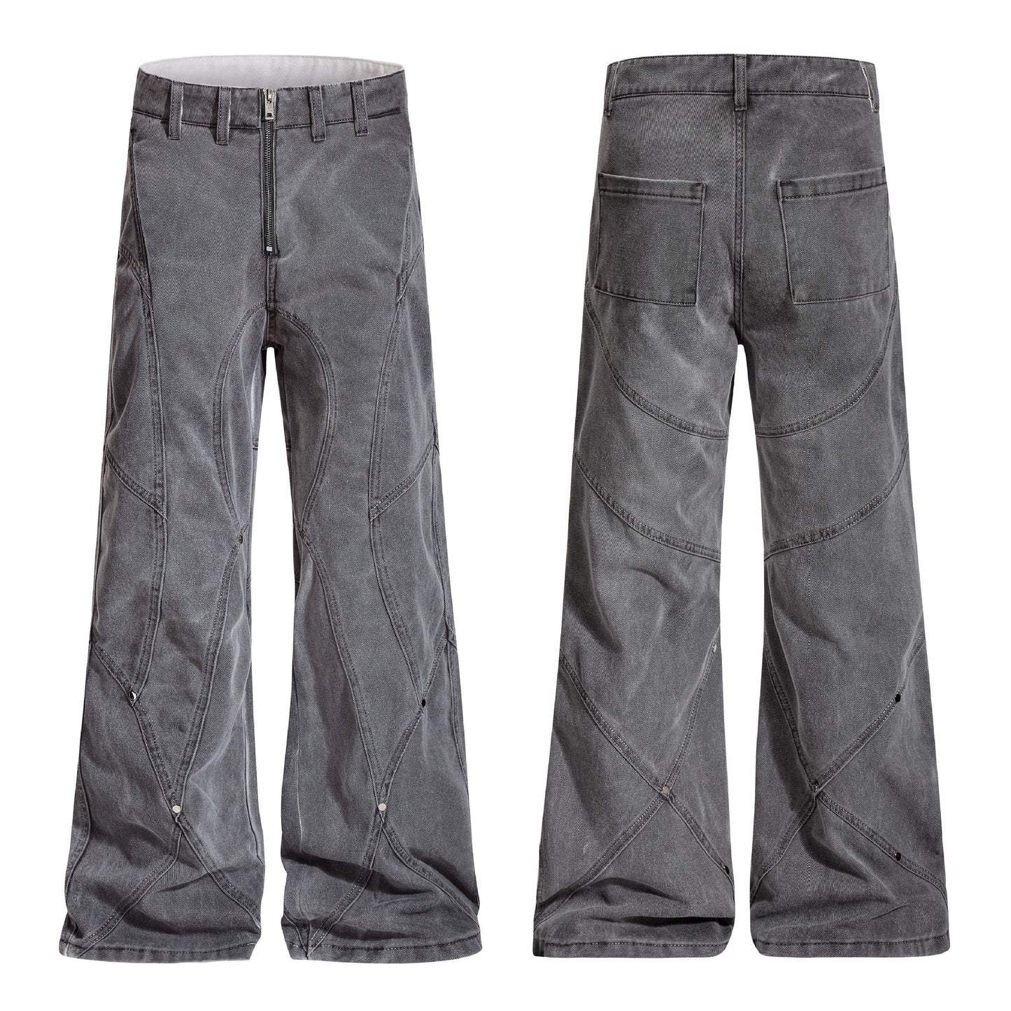 Retro Design-forward Flared Jeans With A Patchwork Look
