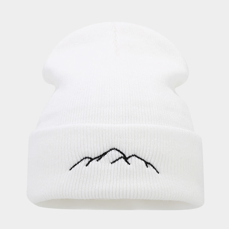 Peak Embroidery Sleeve Cap Trendy Outdoor Fashion Personalized Warm Keeping Beanie Hat