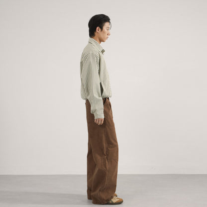 Contoured Scimitar-shaped Casual Loose Wide-leg Pants
