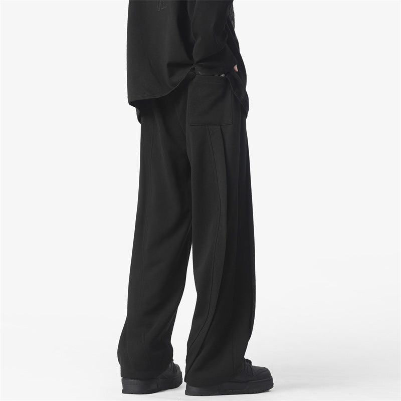 Heavyweight Straight-leg Sweatpants With A Curved Blade Design For Casual And Athletic Wear