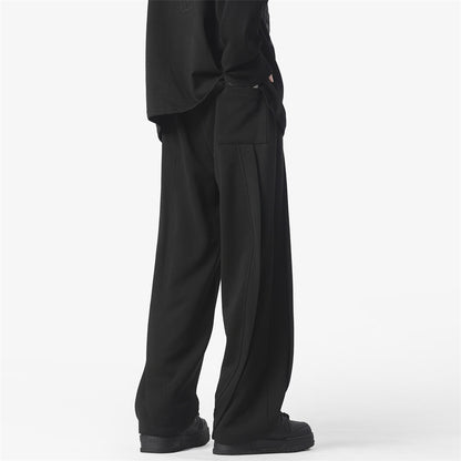 Heavyweight Straight-leg Sweatpants With A Curved Blade Design For Casual And Athletic Wear