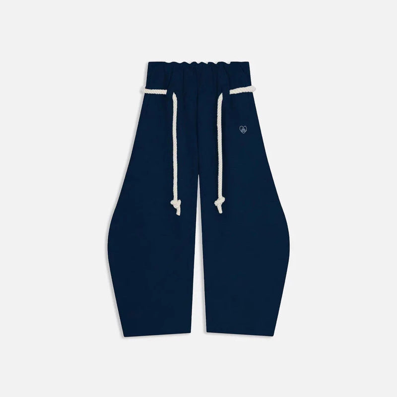 Retro Gray Sweatpants Wide-leg Pants Autumn Loose-fit Casual