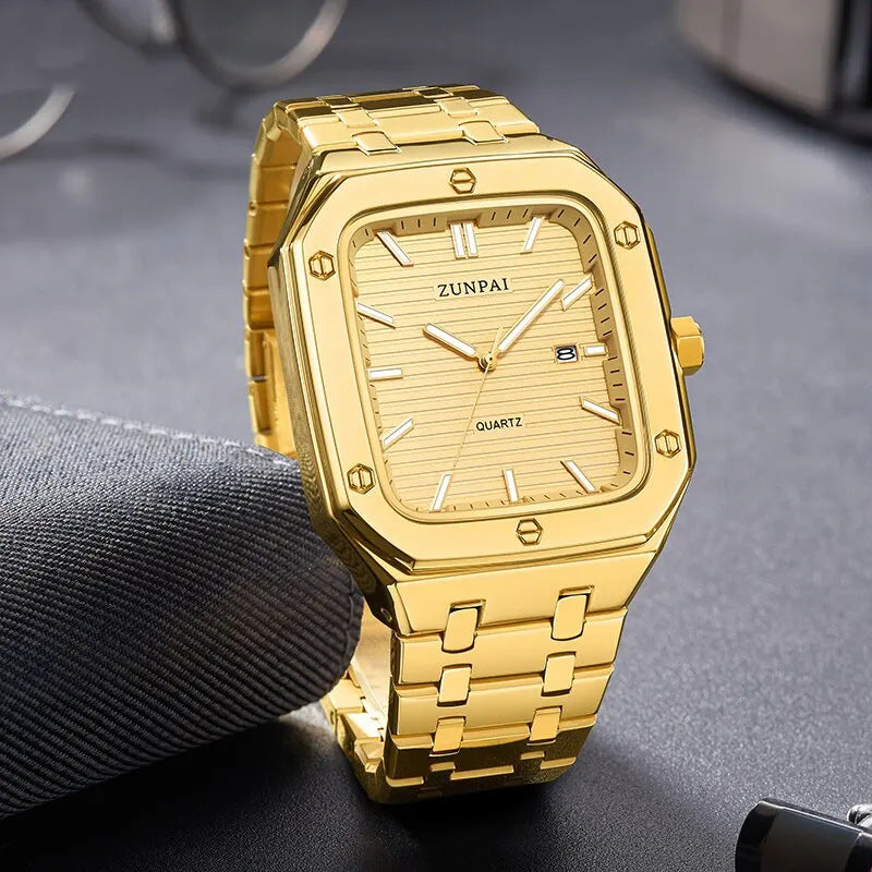 Stylish Mens Stainless Steel Square Watch