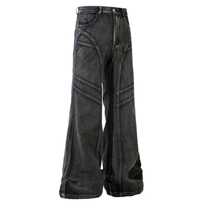 Distressed Washed Black Bootcut Jeans For Men That Create A Slimming Look