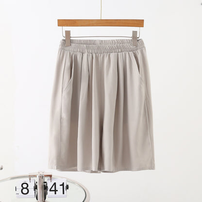 Loose-fitting, Plus-size Cotton Twill Shorts With Pockets