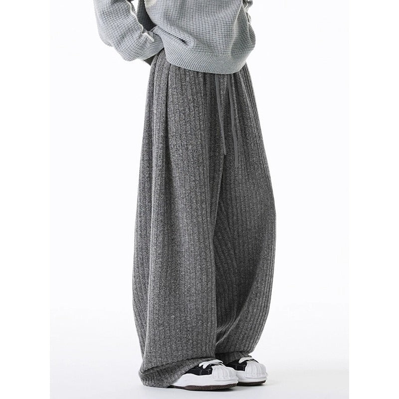 Relaxed Casual Versatile Drawstring Dropcrotch Straightleg Pants