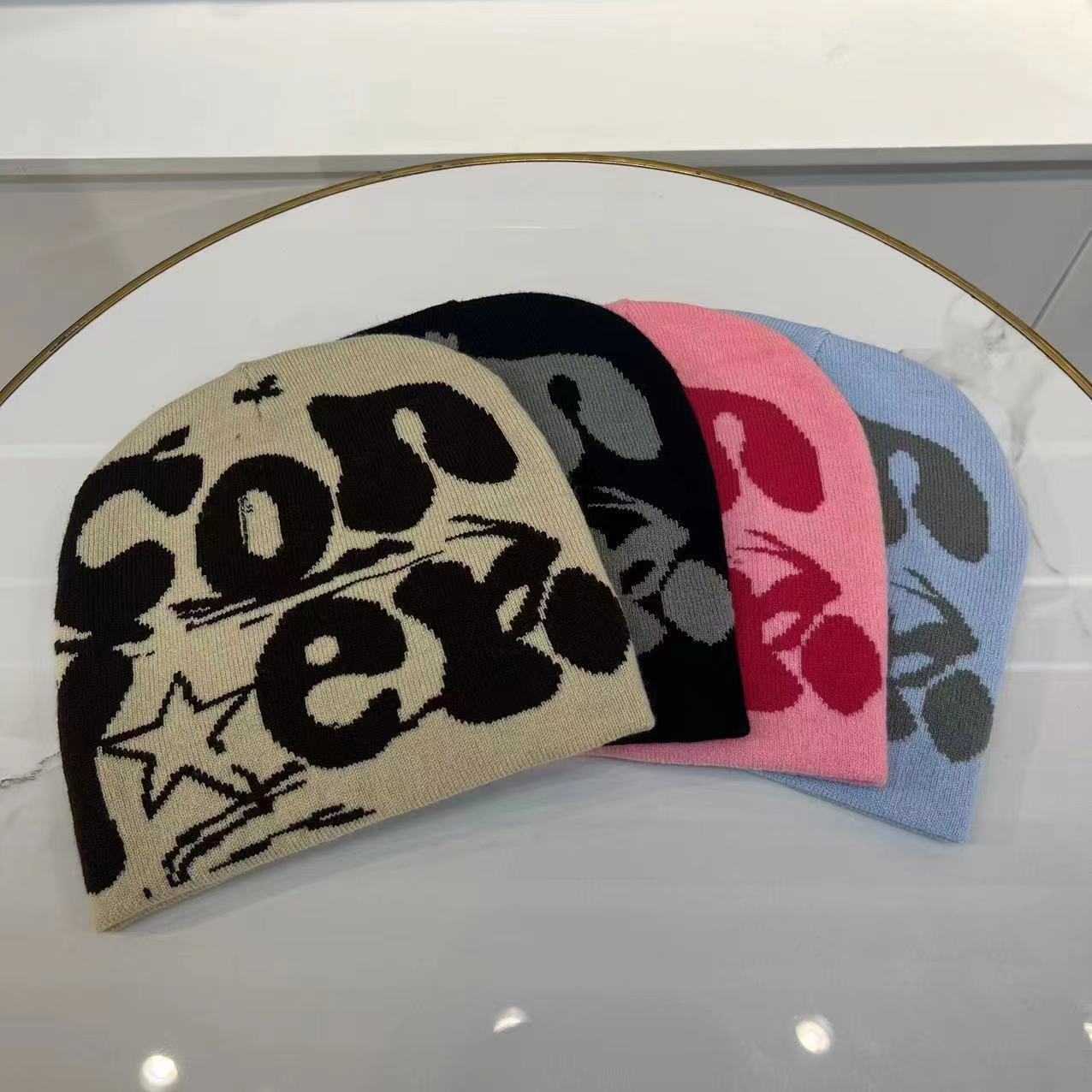 Warm Knitted Hat Fashion Double-sided Jacquard Woolen Cap