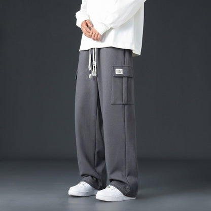 Mens Casual Pants Loose Draping And Wide-leg