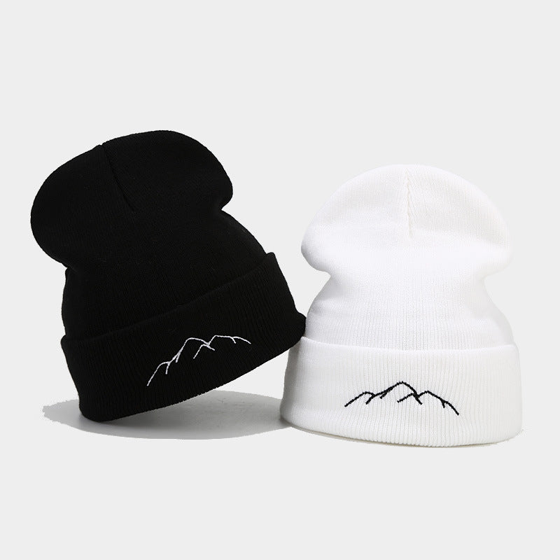 Peak Embroidery Sleeve Cap Trendy Outdoor Fashion Personalized Warm Keeping Beanie Hat