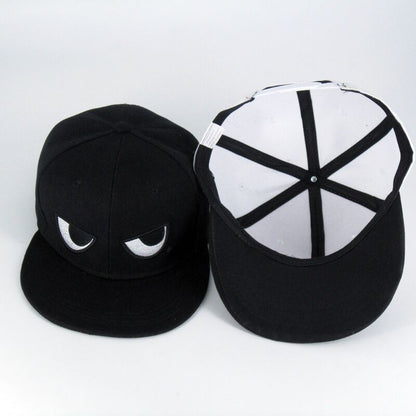 Casual Flat-brimmed Cap Black And White Eyes Hip Hop Hat