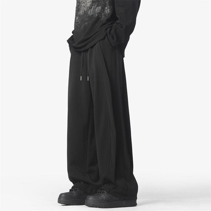 Heavyweight Straight-leg Sweatpants With A Curved Blade Design For Casual And Athletic Wear