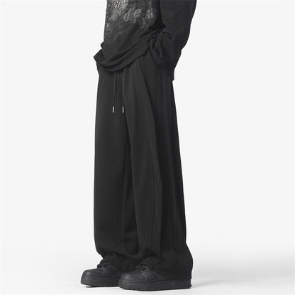 Heavyweight Straight-leg Sweatpants With A Curved Blade Design For Casual And Athletic Wear