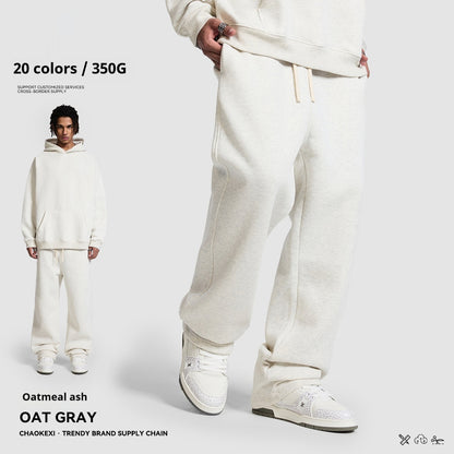 Mens Casual Sporty Solid-color Loose-fitting Sweatpants