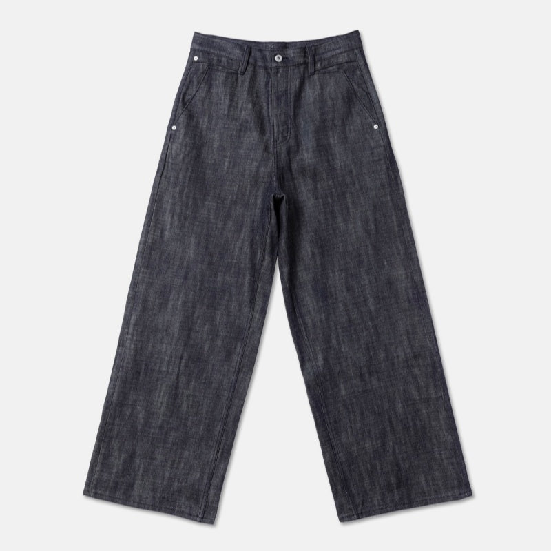 Textured Three-dimensional Loose-fitting Straight-leg Trousers